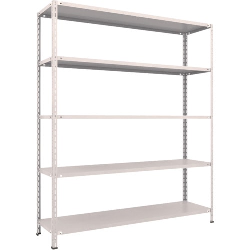 トラスコ中山 TRUSCO スチールラック 軽量棚 中棚ボルトレス型1800X450X2100 5段 ネオグレー(ご注文単位1台)【直送品】