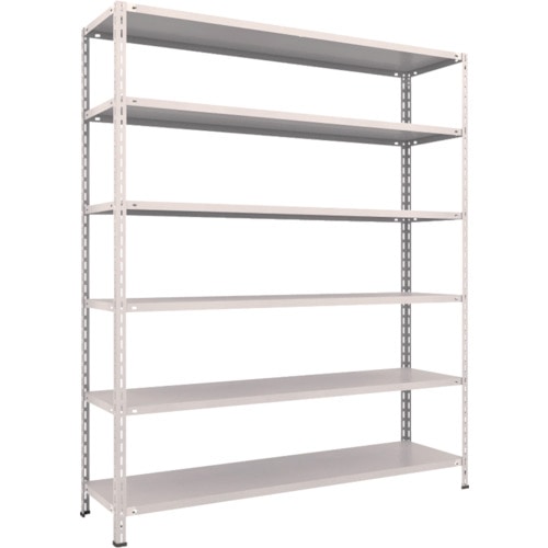 トラスコ中山 TRUSCO スチールラック 軽量棚 中棚ボルトレス型1800X450X2100 6段 ネオグレー(ご注文単位1台)【直送品】