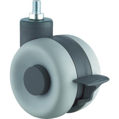 トラスコ中山 SAMSONG デザイン双輪キャスター「Laia」 ネジ 自在ストッパー付 75(ご注文単位1個)【直送品】