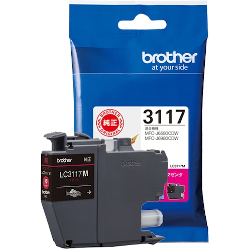 トラスコ中山 ブラザー インクカートリッジ LC3117 マゼンタ（ご注文単位1個）【直送品】