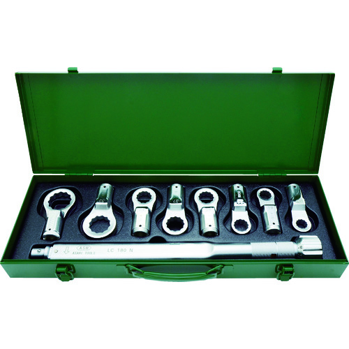 トラスコ中山 ASH トルクレンチめがねヘッドセット LC180N+17-36mm(ご注文単位1セット)【直送品】