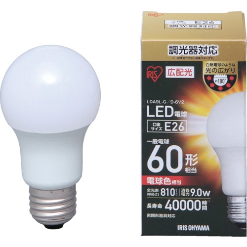 トラスコ中山 IRIS LED電球広配光 調光 電球色60形相当(810lm)(ご注文単位1個)【直送品】