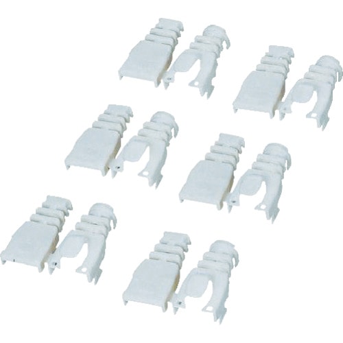 トラスコ中山 エレコム コネクタ保護カバー後付けタイプ/6個(ベージュ)(ご注文単位1袋)【直送品】