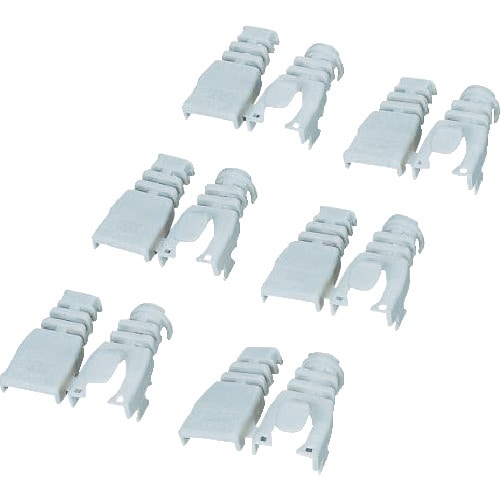 トラスコ中山 エレコム コネクタ保護カバー後付けタイプ/6個(ライトグレー)(ご注文単位1袋)【直送品】