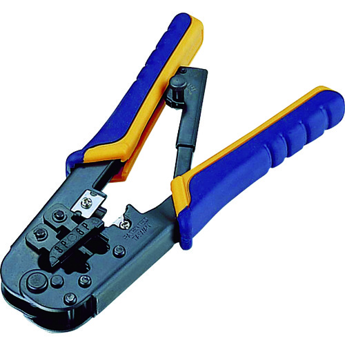 トラスコ中山 エレコム ラチェットタイプRJ45/RJ11コネクタかしめ工具(ご注文単位1個)【直送品】