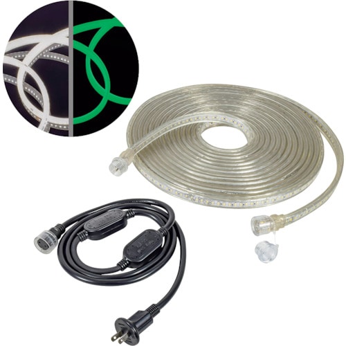 トラスコ中山 日動 LEDコネクトライン 両面発光 10m 白 蓄光タイプ（ご注文単位1本）【直送品】