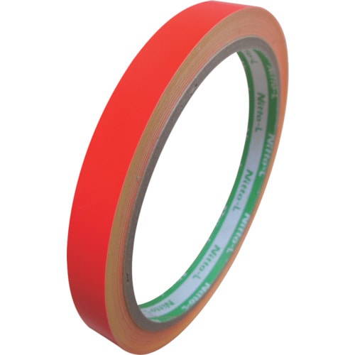 トラスコ中山 日東エルマテ 蛍光テープ 10mm×5m レッド(ご注文単位1巻)【直送品】