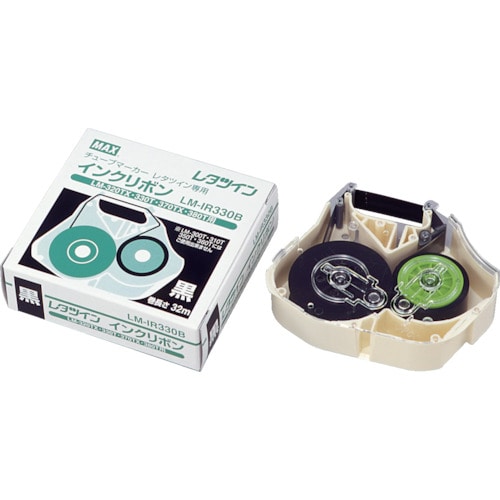 トラスコ中山 MAX チューブマーカー レタツイン300シリーズ用インクリボン 黒(ご注文単位1巻)【直送品】