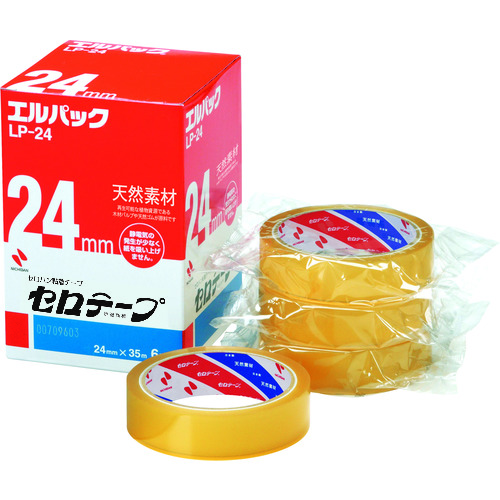 トラスコ中山 ニチバン セロテープ 大巻 エルパックLP-24 24mmX35m(6巻入)バイオマスマーク認定製品(ご注文単位1箱)【直送品】
