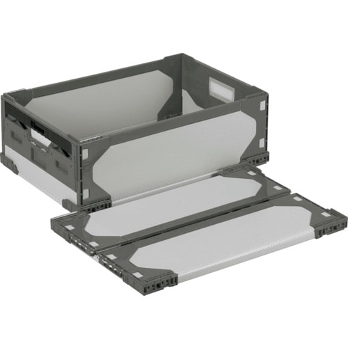 トラスコ中山 リス リットハイブリッド折りたたみコンテナ 611549 LT-RS-SS47グレー/グレー630×420×216(ご注文単位1個)【直送品】