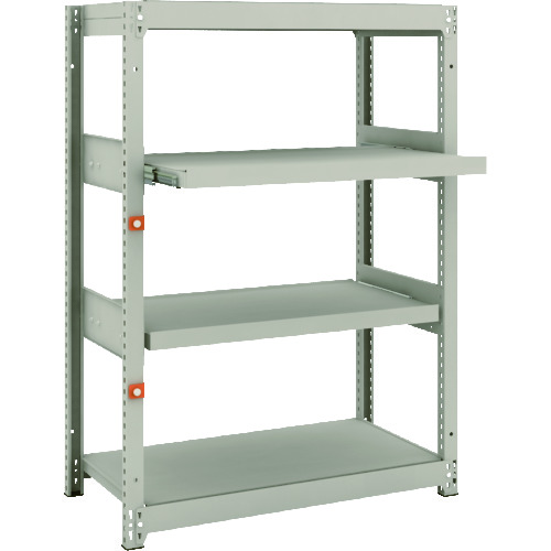 トラスコ中山 TRUSCO スチールラック M1.5型軽中量棚 860X445X1200 2段 スライド2段 単体(ご注文単位1セット)【直送品】