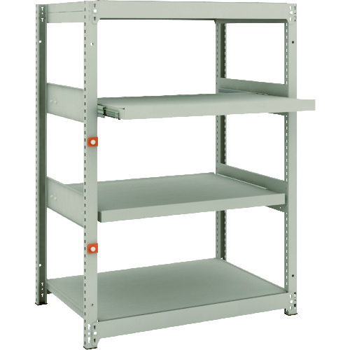 トラスコ中山 TRUSCO スチールラック M1.5型軽中量棚 860X595X1200 2段 スライド2段 単体(ご注文単位1セット)【直送品】