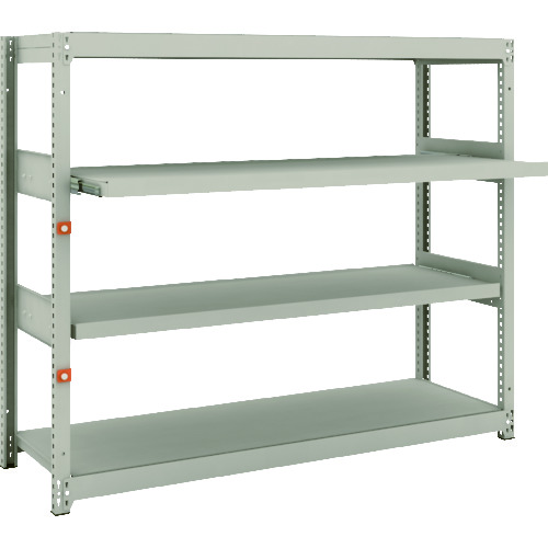 トラスコ中山 TRUSCO スチールラック M1.5型軽中量棚 1460X445X1200 2段 スライド2段 単体(ご注文単位1セット)【直送品】