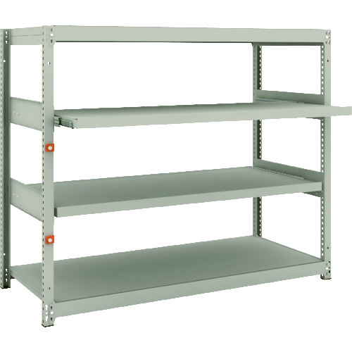 トラスコ中山 TRUSCO スチールラック M1.5型軽中量棚 1460X595X1200 2段 スライド2段 単体(ご注文単位1セット)【直送品】