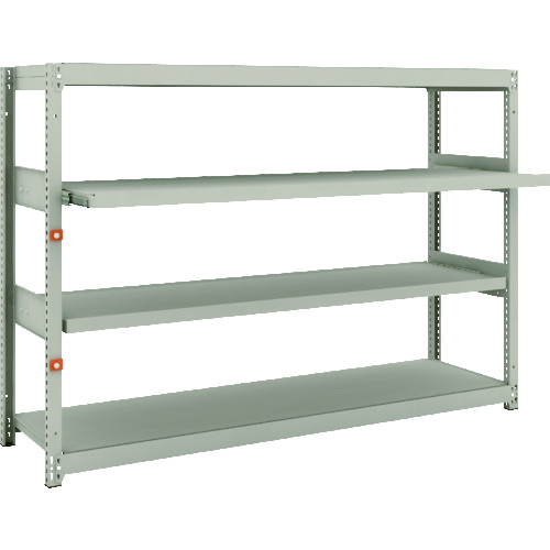 トラスコ中山 TRUSCO スチールラック M1.5型軽中量棚 1760X445X1200 2段 スライド2段 単体(ご注文単位1セット)【直送品】