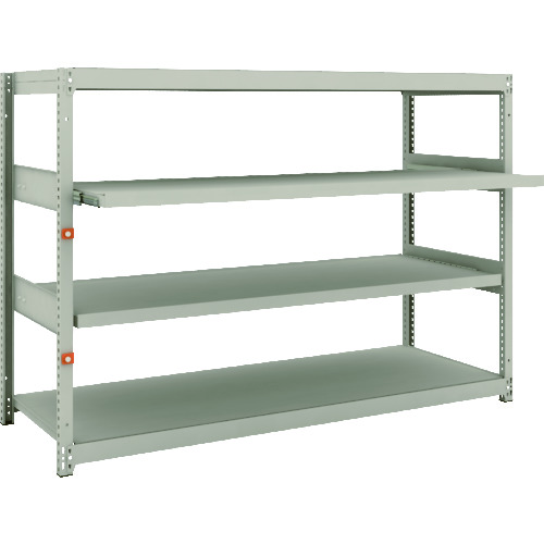 トラスコ中山 TRUSCO スチールラック M1.5型軽中量棚 1760X595X1200 2段 スライド2段 単体(ご注文単位1セット)【直送品】