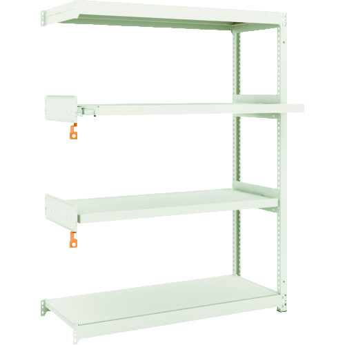 トラスコ中山 TRUSCO スチール製軽中量ボルトレス棚 M1.5型 W1160×D445×H1500 4段うちスライド2段 連結(ご注文単位1セット)【直送品】