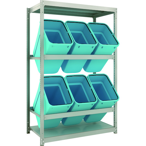 トラスコ中山 TRUSCO スチールラック ゴミ箱ラック M1.5型 H1800XW1160XD595 2段 RBK-70 6個付(ご注文単位1台)【直送品】