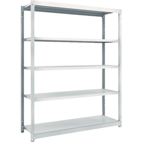 トラスコ中山 TRUSCO スチールラック M1.5型 W1460×D445×H1800 5段 単体 ネオグレー（ご注文単位1台）【直送品】