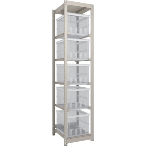 トラスコ中山 TRUSCO スチールラック M1.5型軽中量棚 オリコン保管タイプ H2100XW430XD595 TSK-О50B透明X5個付(ご注文単位1台)【直送品】