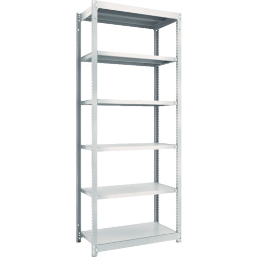 トラスコ中山 TRUSCO スチールラック M1.5型 W860×D445×H2100 6段 単体 ネオグレー(ご注文単位1台)【直送品】