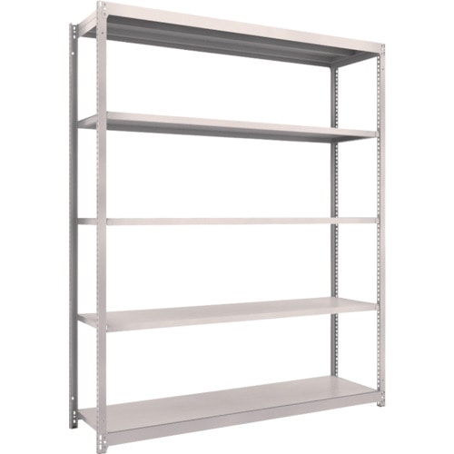 トラスコ中山 TRUSCO スチールラック M1.5型軽中量棚 1760X445X2100 5段単体 ネオグレー(ご注文単位1台)【直送品】