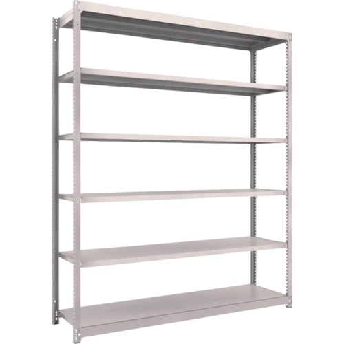 トラスコ中山 TRUSCO スチールラック M1.5型 W1760×D445×H2100 6段 単体 ネオグレー(ご注文単位1台)【直送品】