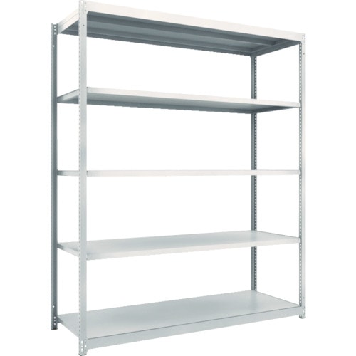 トラスコ中山 TRUSCO スチールラック M1.5型軽中量棚 1760X595X2100 5段単体 ネオグレー(ご注文単位1台)【直送品】
