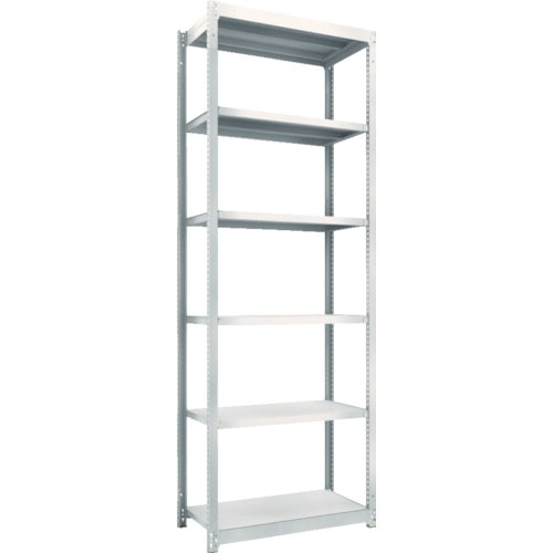 トラスコ中山 TRUSCO スチールラック M1.5型 W860×D445×H2400 6段 単体 ネオグレー(ご注文単位1台)【直送品】
