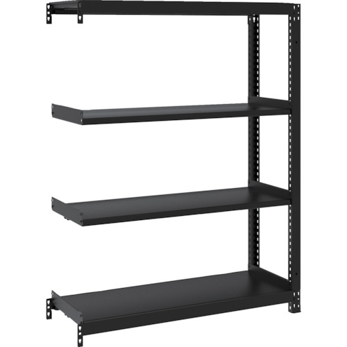 トラスコ中山 TRUSCO スチールラック M1型ボルトレス軽量棚900X320XH1200 4段 連結 サテンブラック(ご注文単位1台)【直送品】