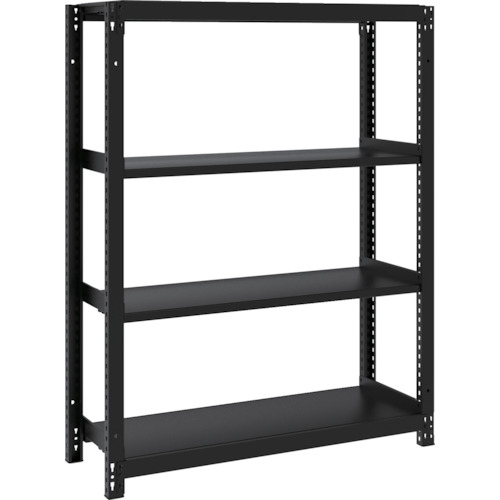 トラスコ中山 TRUSCO スチールラック M1型ボルトレス軽量棚900X320XH1200 4段 サテンブラック(ご注文単位1台)【直送品】