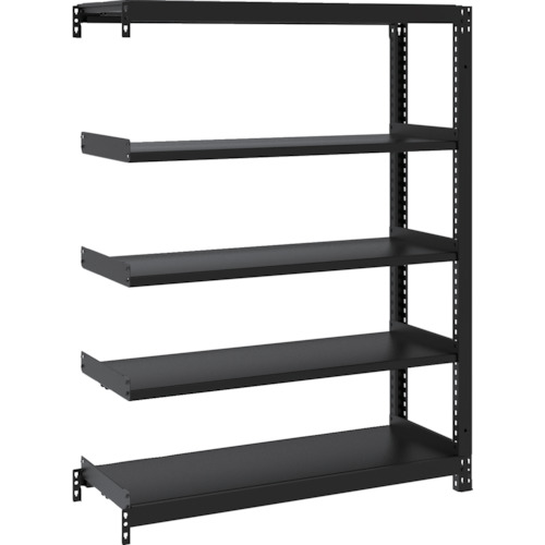 トラスコ中山 TRUSCO スチールラック M1型ボルトレス軽量棚900X320XH1200 5段 連結 サテンブラック(ご注文単位1台)【直送品】