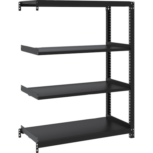 トラスコ中山 TRUSCO スチールラック M1型ボルトレス軽量棚900X420XH1200 4段 連結 サテンブラック(ご注文単位1台)【直送品】