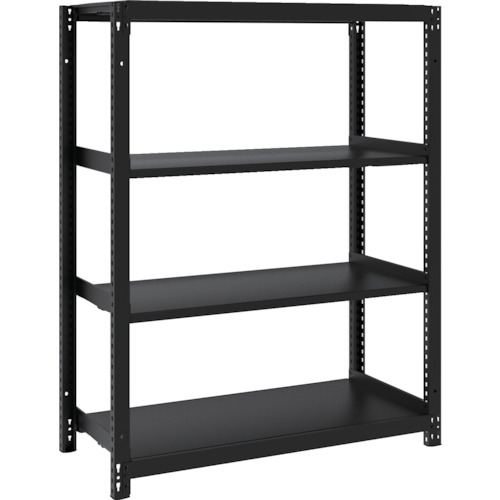 トラスコ中山 TRUSCO スチールラック M1型ボルトレス軽量棚900X420XH1200 4段 サテンブラック(ご注文単位1台)【直送品】