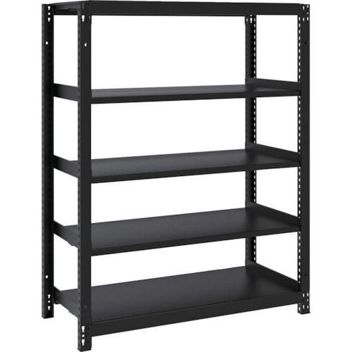 トラスコ中山 TRUSCO スチールラック M1型ボルトレス軽量棚900X420XH1200 5段 サテンブラック(ご注文単位1台)【直送品】