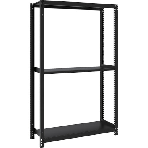 トラスコ中山 TRUSCO スチールラック M1型ボルトレス軽量棚900X320XH1500 3段 サテンブラック(ご注文単位1台)【直送品】