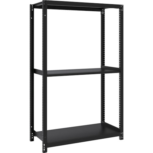 トラスコ中山 TRUSCO スチールラック M1型ボルトレス軽量棚900X420XH1500 3段 サテンブラック(ご注文単位1台)【直送品】