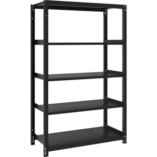 トラスコ中山 TRUSCO スチールラック M1型ボルトレス軽量棚900X420XH1500 5段 サテンブラック(ご注文単位1台)【直送品】