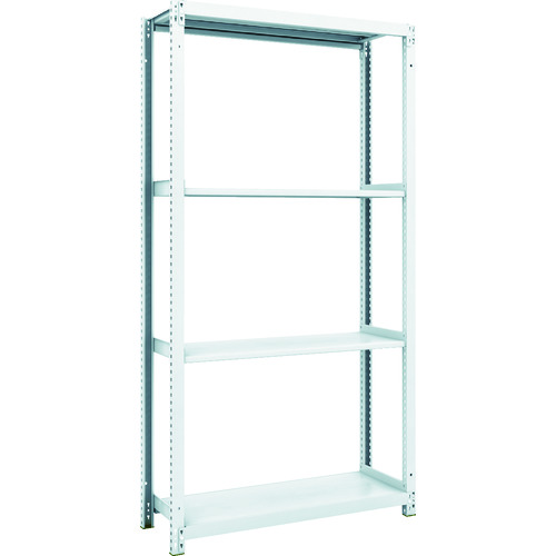 トラスコ中山 TRUSCO スチールラック M1型抗菌塗装ボルトレス軽量棚900X320XH1800 4段(ご注文単位1台)【直送品】