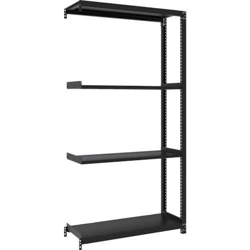 トラスコ中山 TRUSCO スチールラック M1型ボルトレス軽量棚900X320XH1800 4段 連結 サテンブラック(ご注文単位1台)【直送品】