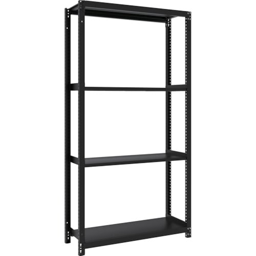 トラスコ中山 TRUSCO スチールラック M1型ボルトレス軽量棚900X320XH1800 4段 サテンブラック(ご注文単位1台)【直送品】