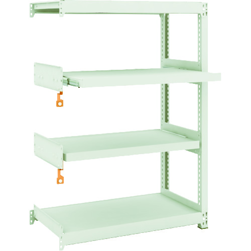 トラスコ中山 TRUSCO スチールラック M2型軽中量棚 860X450X1200 2段 スライド2段 連結(ご注文単位1台)【直送品】