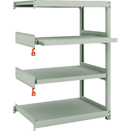 トラスコ中山 TRUSCO スチールラック M2型軽中量棚 860X600X1200 2段 スライド2段 連結(ご注文単位1台)【直送品】