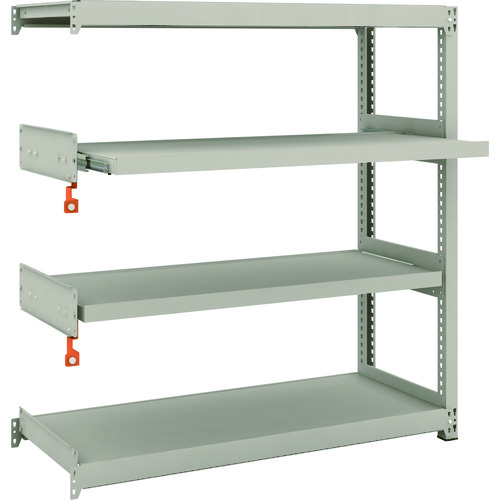 トラスコ中山 TRUSCO スチールラック M2型軽中量棚 1160X450X1200 2段 スライド2段 連結(ご注文単位1台)【直送品】