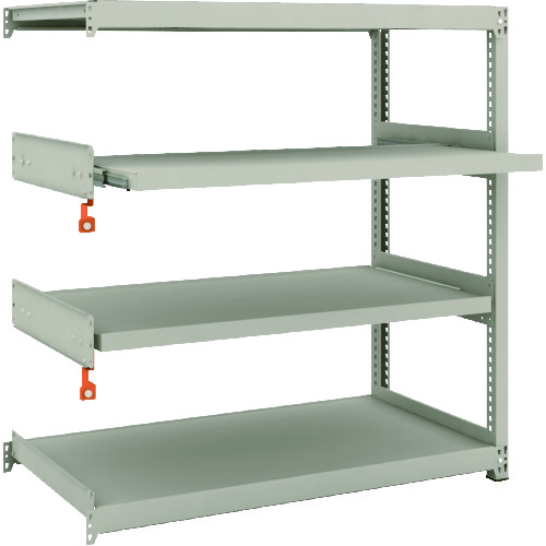 トラスコ中山 TRUSCO スチールラック M2型軽中量棚 1160X600X1200 2段 スライド2段 連結(ご注文単位1台)【直送品】