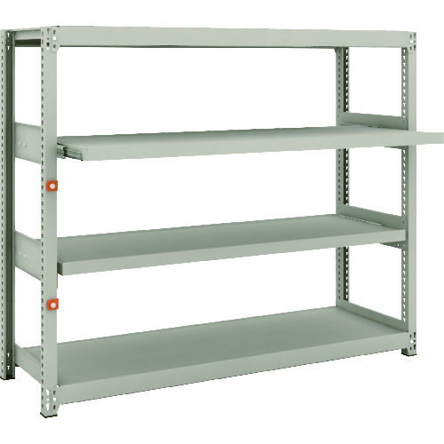 トラスコ中山 TRUSCO スチールラック M2型軽中量棚 1460X450X1200 2段 スライド2段 単体(ご注文単位1台)【直送品】