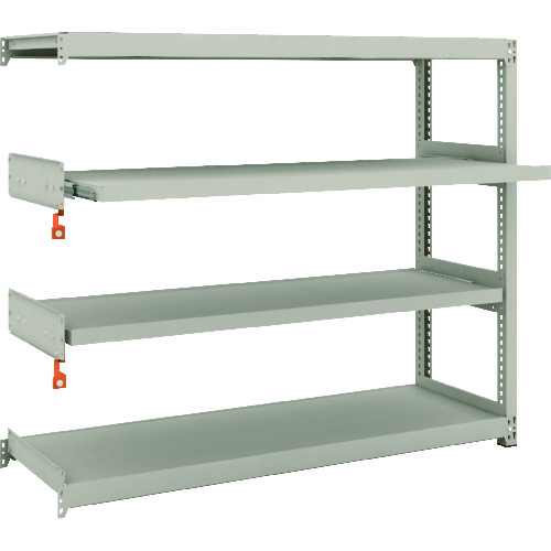 トラスコ中山 TRUSCO スチールラック M2型軽中量棚 1460X450X1200 2段 スライド2段 連結(ご注文単位1台)【直送品】