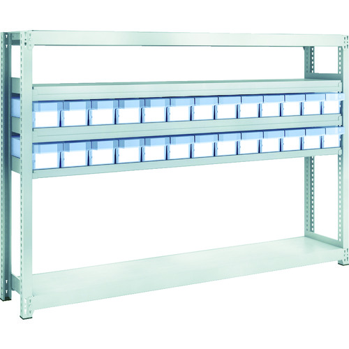 トラスコ中山 TRUSCO スチールラック M2型軽中量棚 H1200 樹脂透明引出付 小X26 856-3179(ご注文単位1台)【直送品】