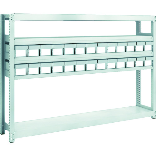 トラスコ中山 TRUSCO スチールラック M2型軽中量棚 H1200 樹脂NG引出付 小X26 856-3195(ご注文単位1台)【直送品】