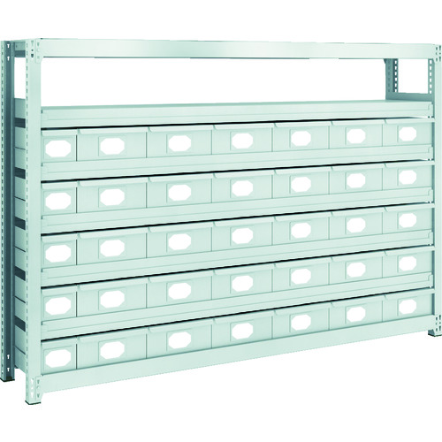 トラスコ中山 TRUSCO スチール製軽中量ボルトレス棚 M2型 スチール引出付 W1760×D300×H1200 小×5・大×30(ご注文単位1台)【直送品】